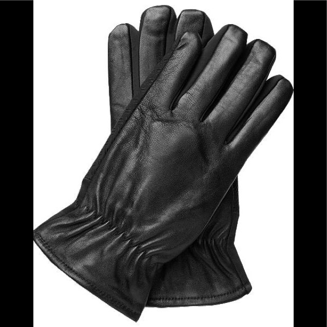 Wearhouse Black Touchscreen Leather Gloves